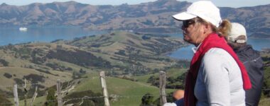 Woman looking out over the banks Peninsula.